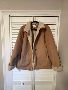 Vintage Y2K Talbots faux suede shearling coat
